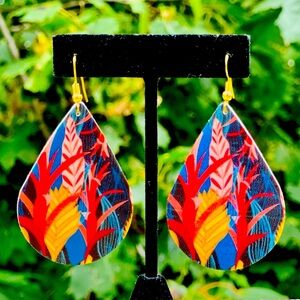 "Bird of Paradise" Artisan Teardrop Earrings